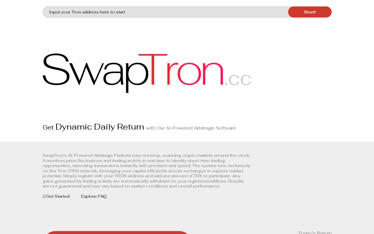 Screenshot of swaptron.cc
