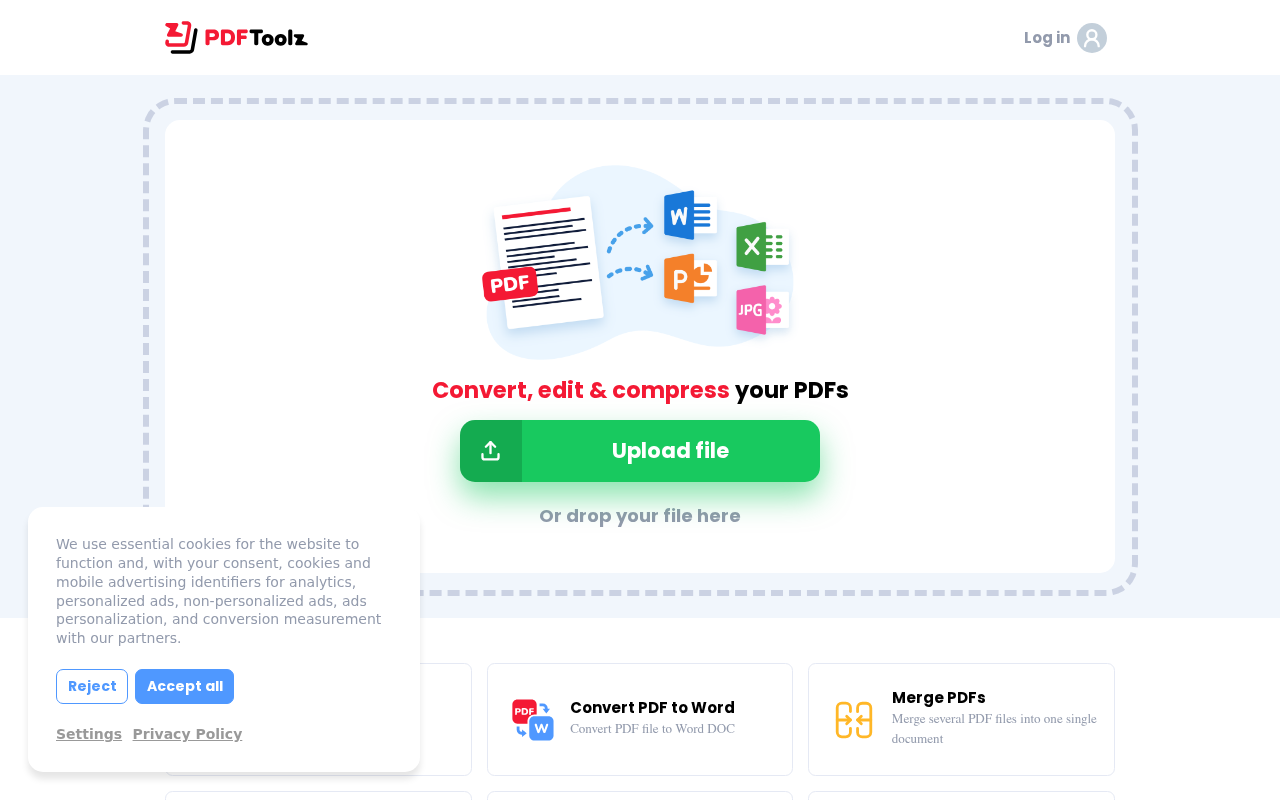 Screenshot of pdf-toolz.com