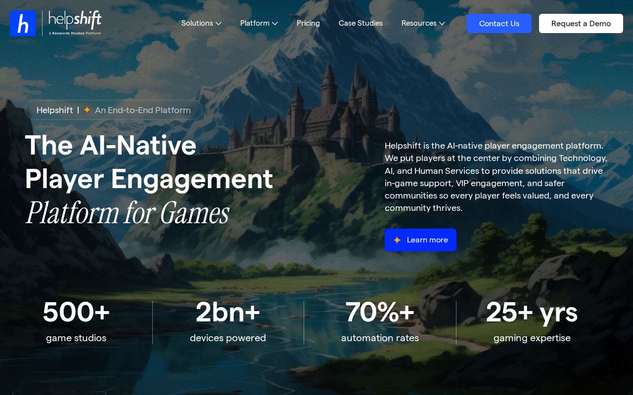 Screenshot of helpshift.com
