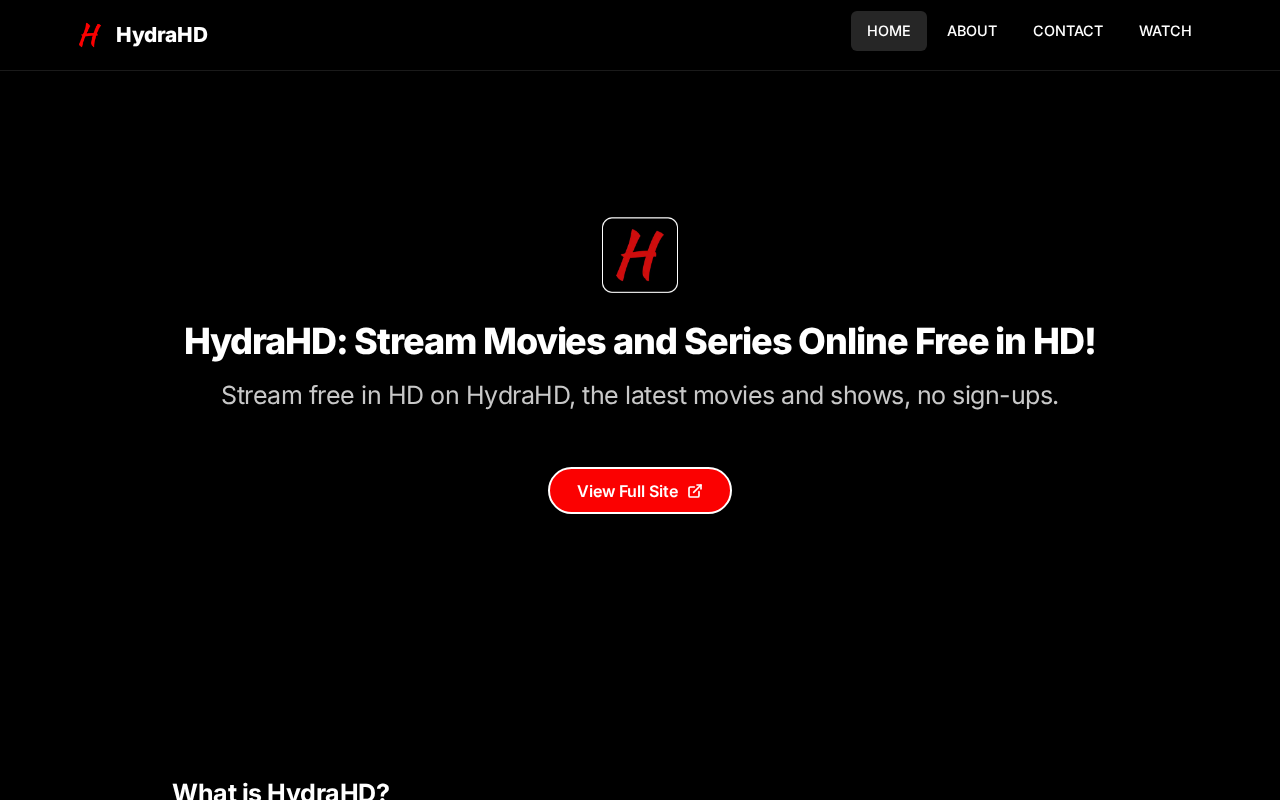 Captured page preview of hydrahd.org
