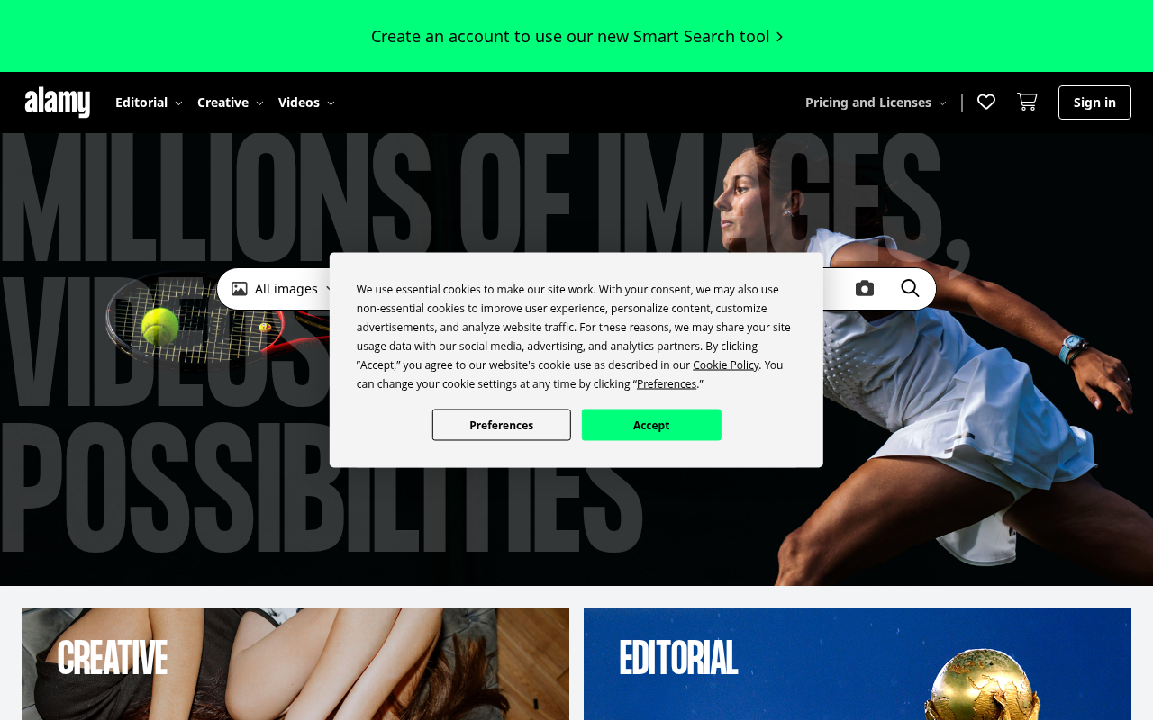 Screenshot of alamy.com