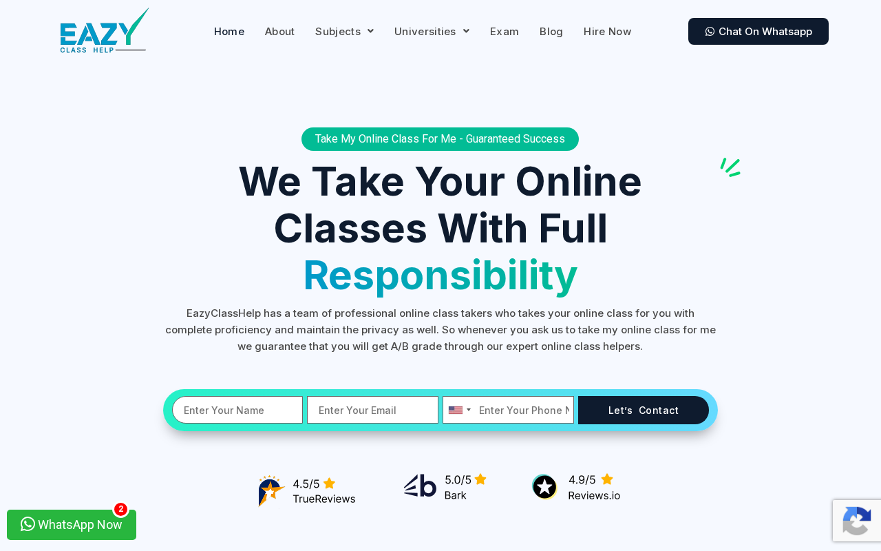 Screenshot of eazyclasshelp.com