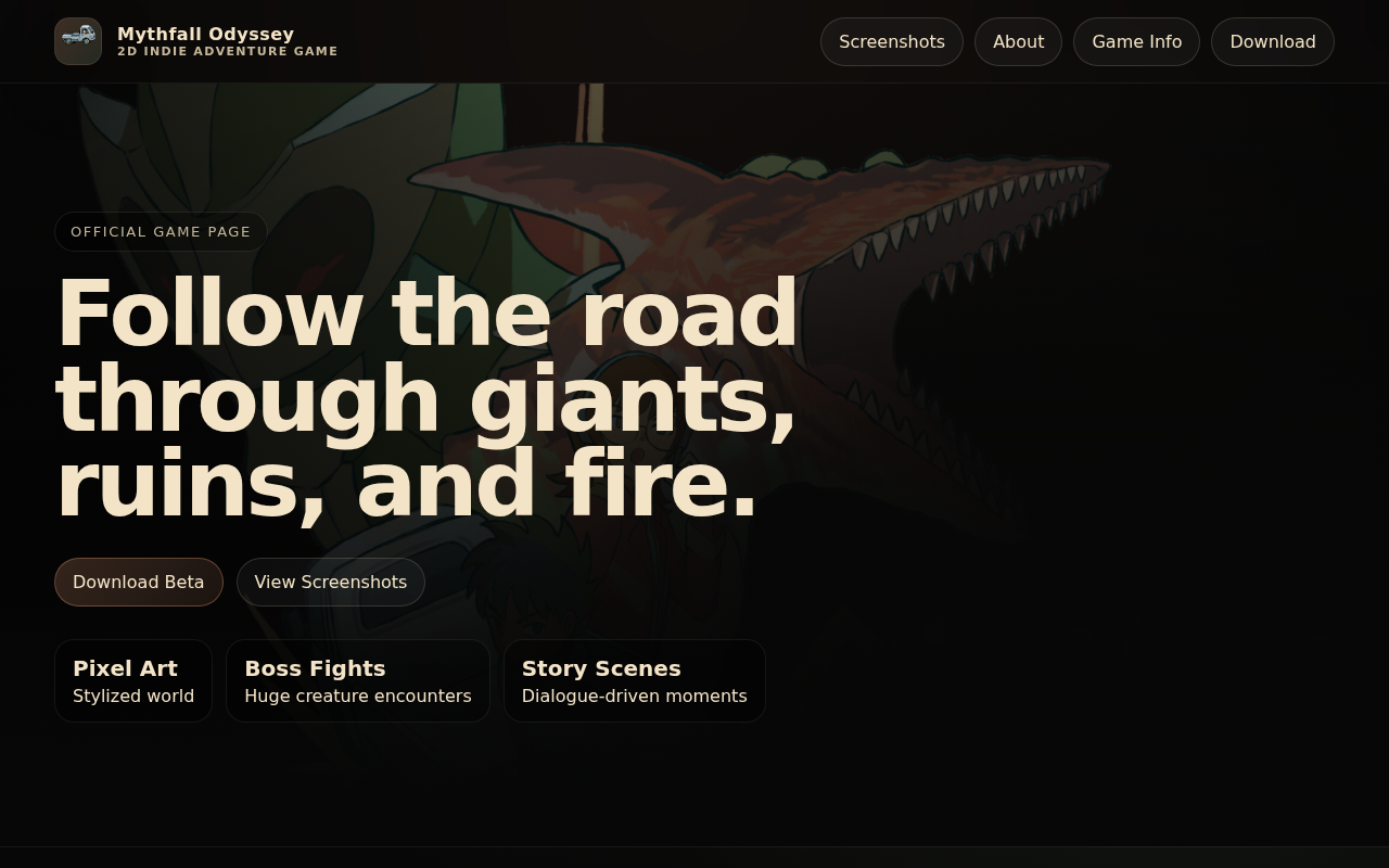 Screenshot of mythfallodyssey.org