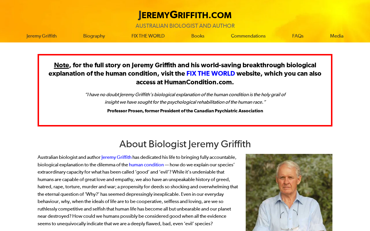 Screenshot of www.jeremygriffith.com