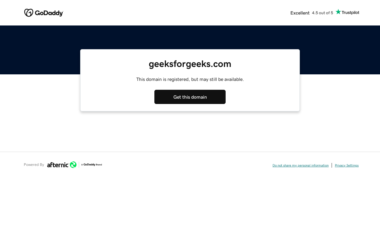 Screenshot of geeksforgeeks.com