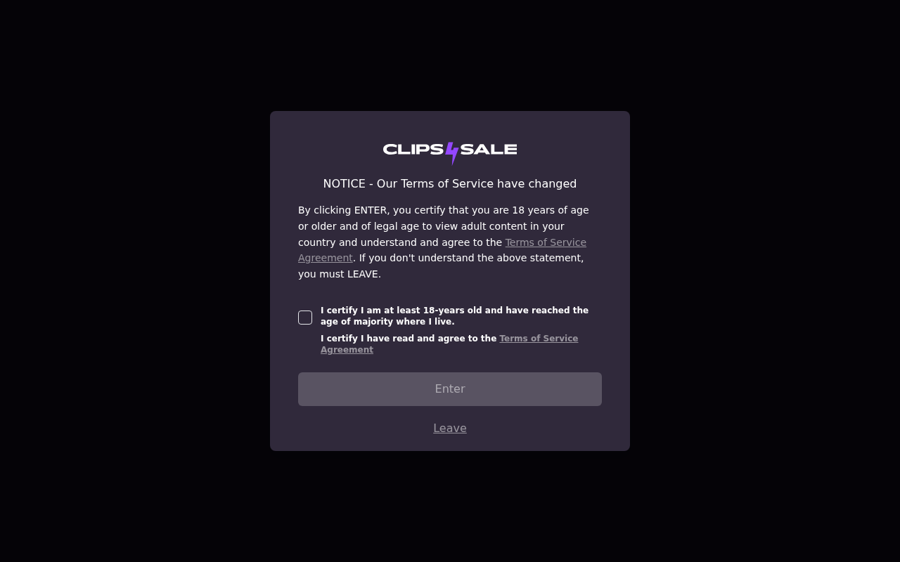 Screenshot of clips4sale.com