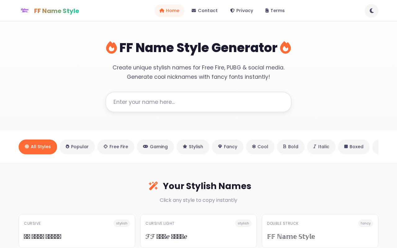 Screenshot of ffnamestyle.org