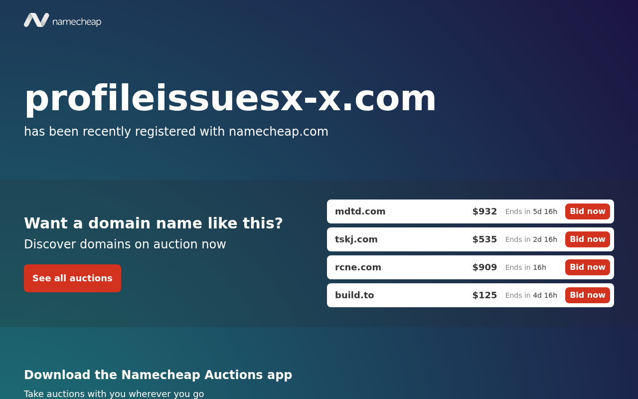 Screenshot of profileissuesx-x.com