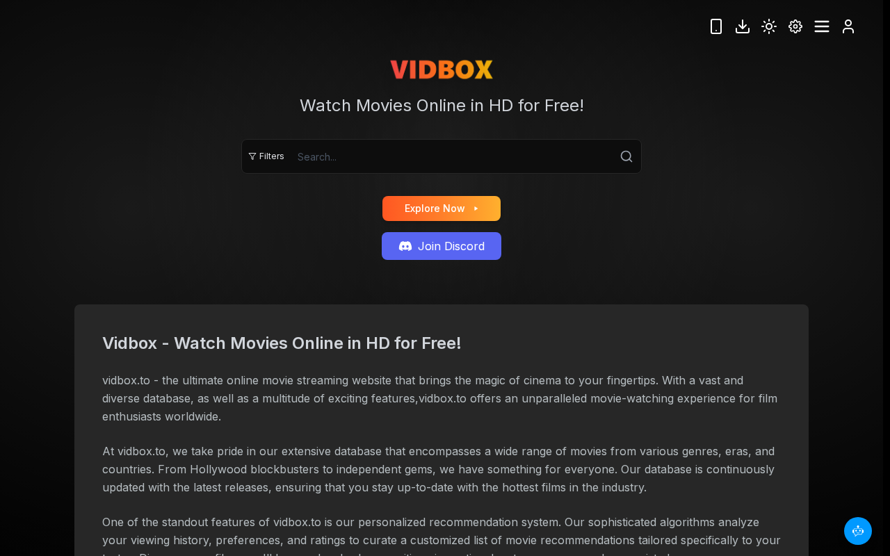 Screenshot of vidbox.vc