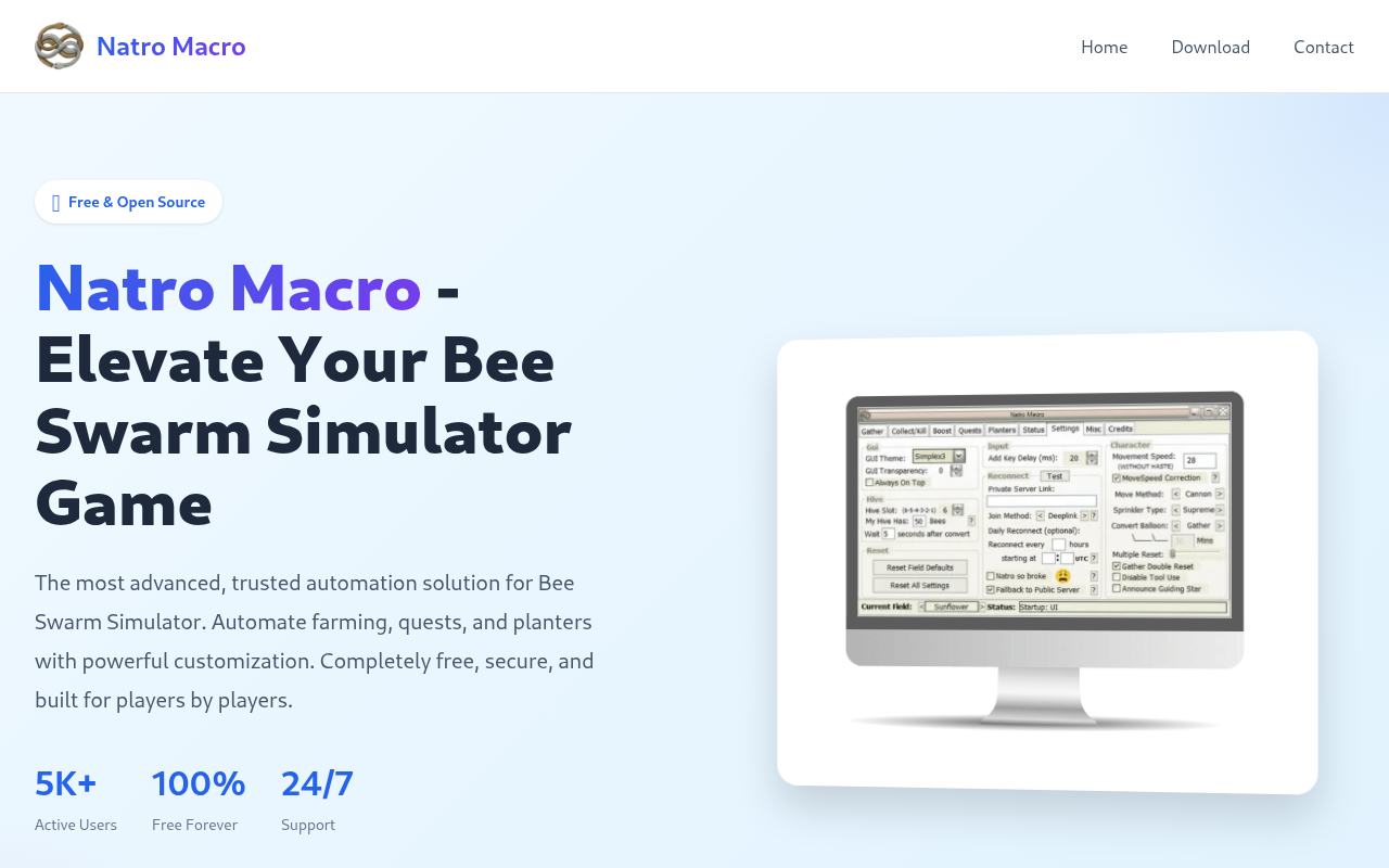 Screenshot of natromacro.dev