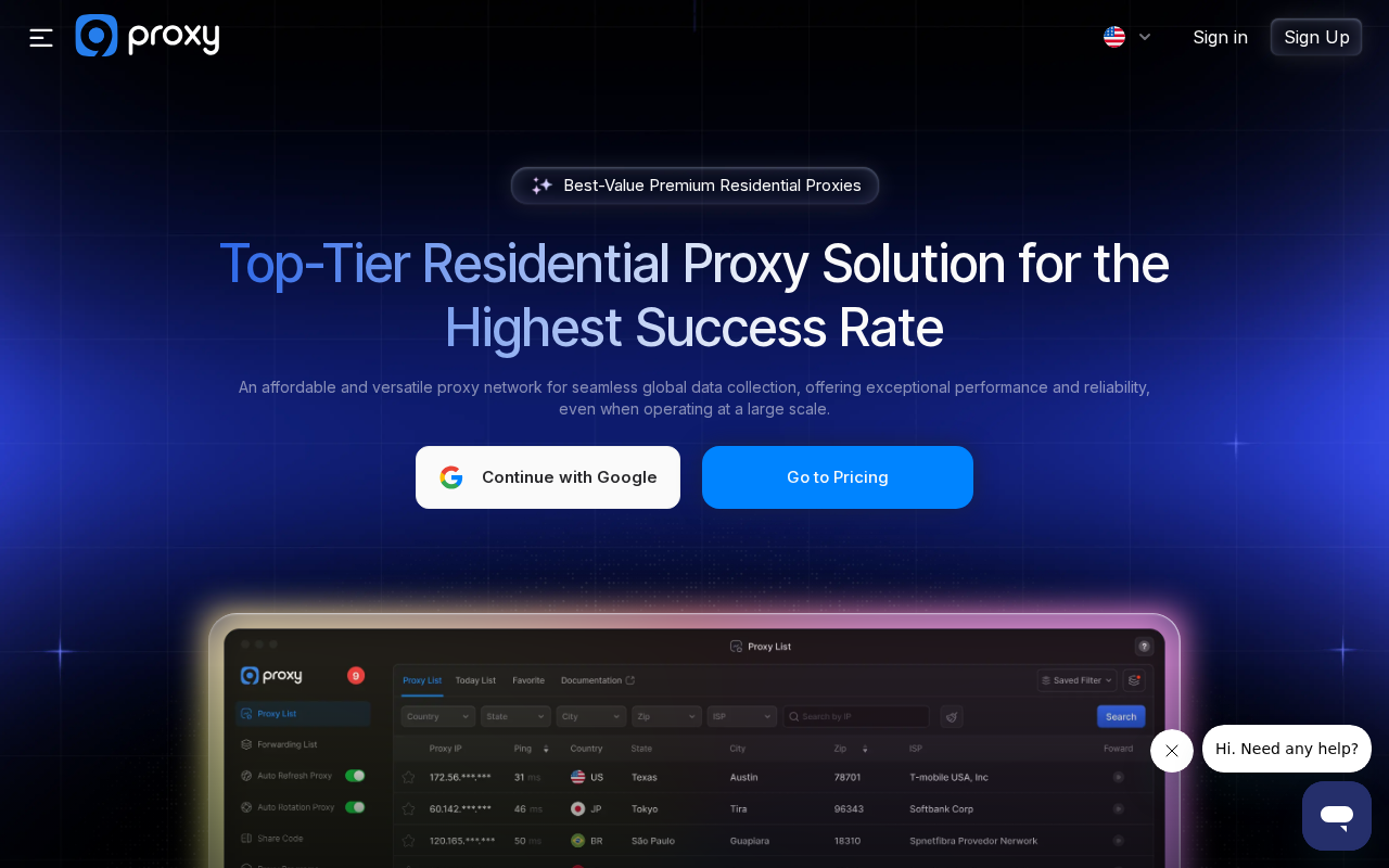 Screenshot of 9proxy.com