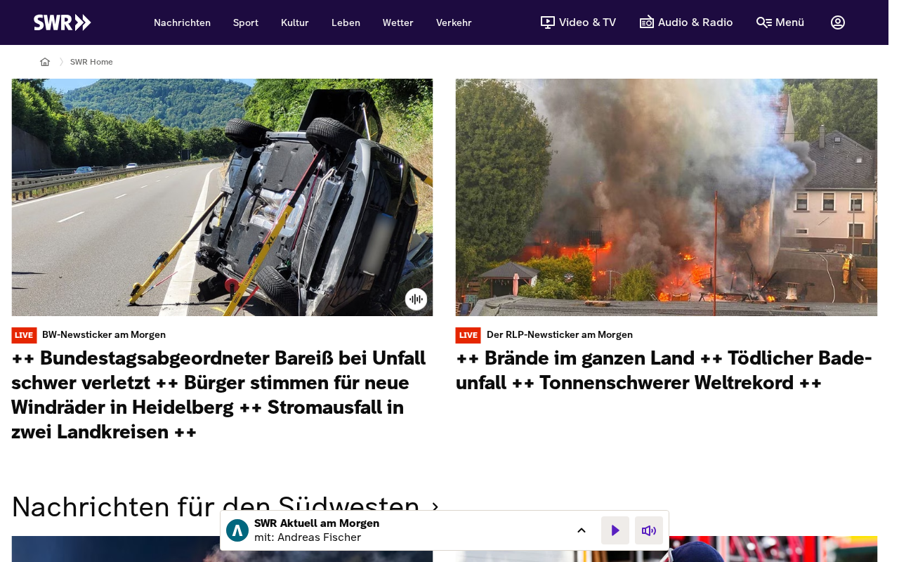 Screenshot of swr.de