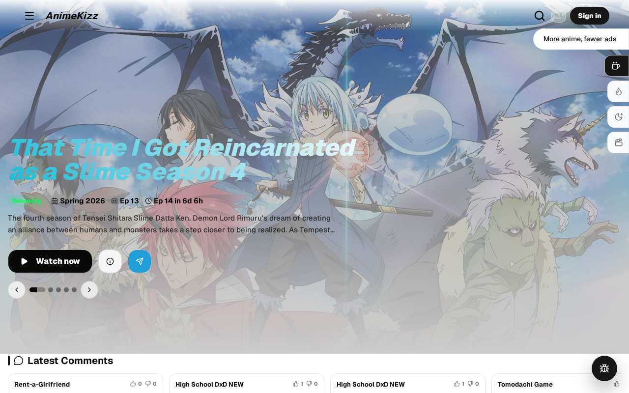 Screenshot of animekizz.online