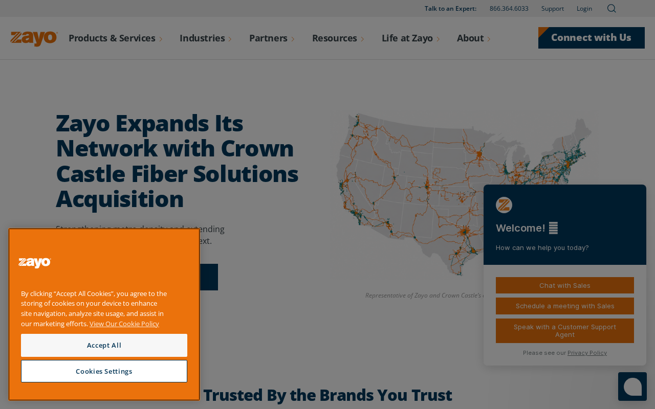 Screenshot of zayo.com