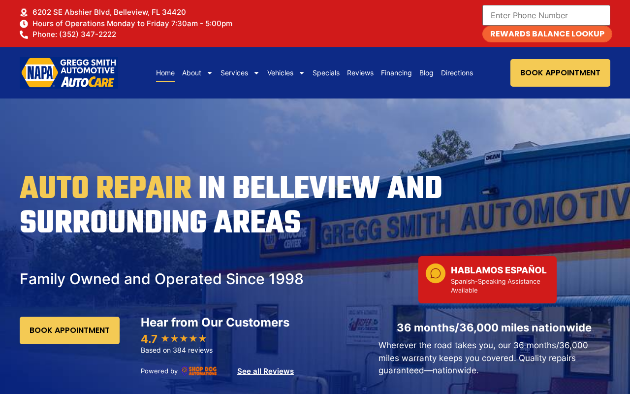 Screenshot of greggsmithautomotive.com