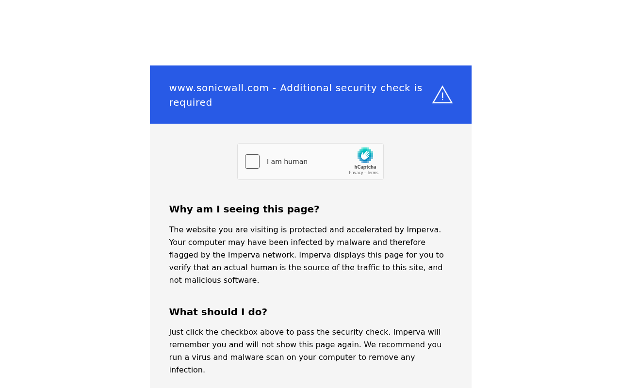 Screenshot of sonicwall.com