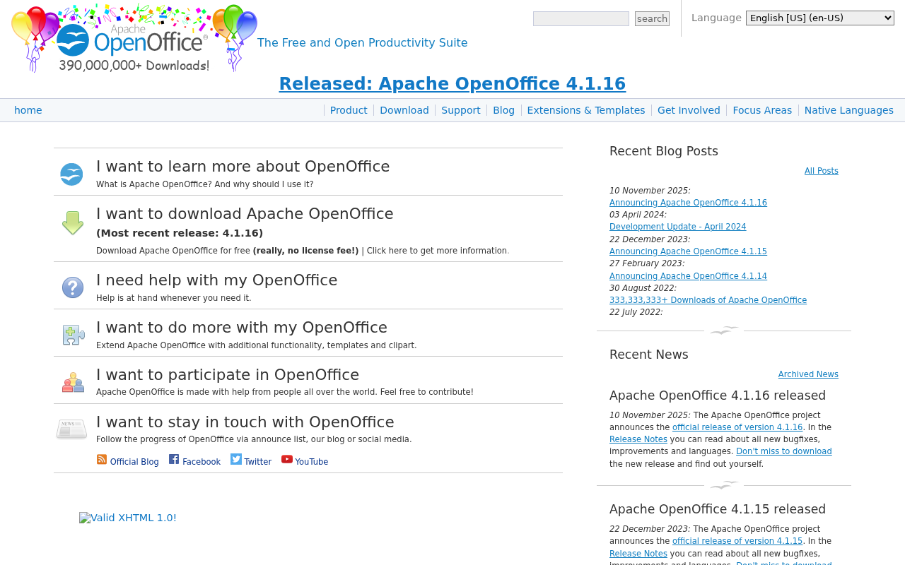 Screenshot of openoffice.org
