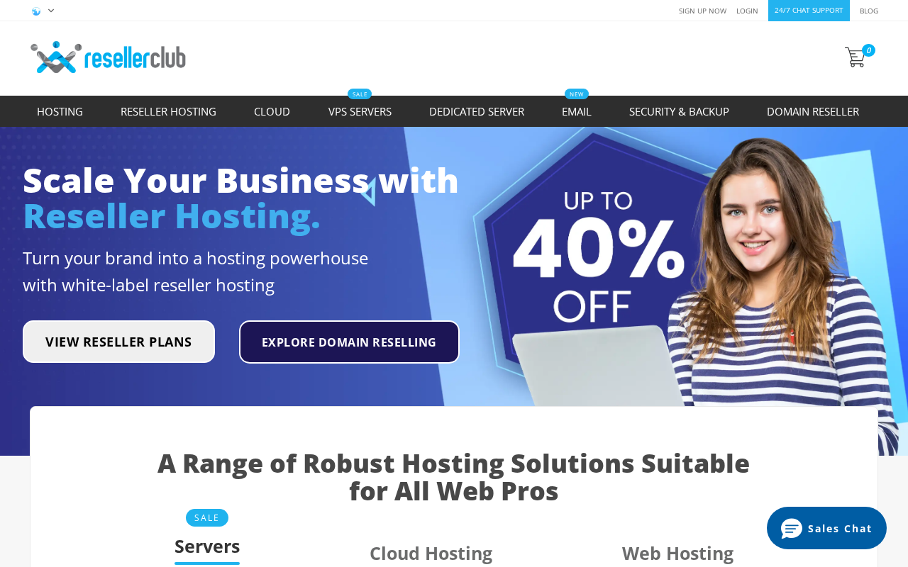 Screenshot of resellerclub.com