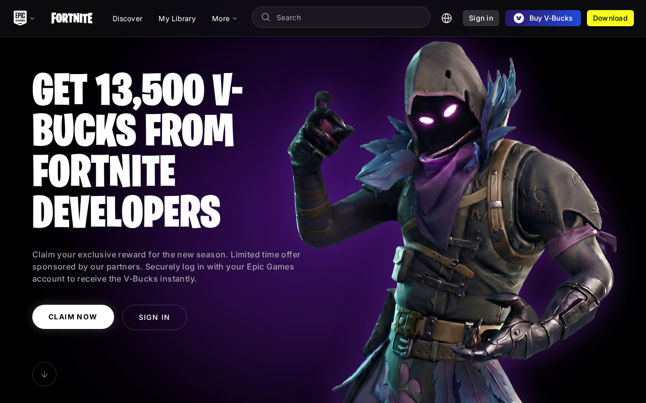 Screenshot of fort-vbucks.live