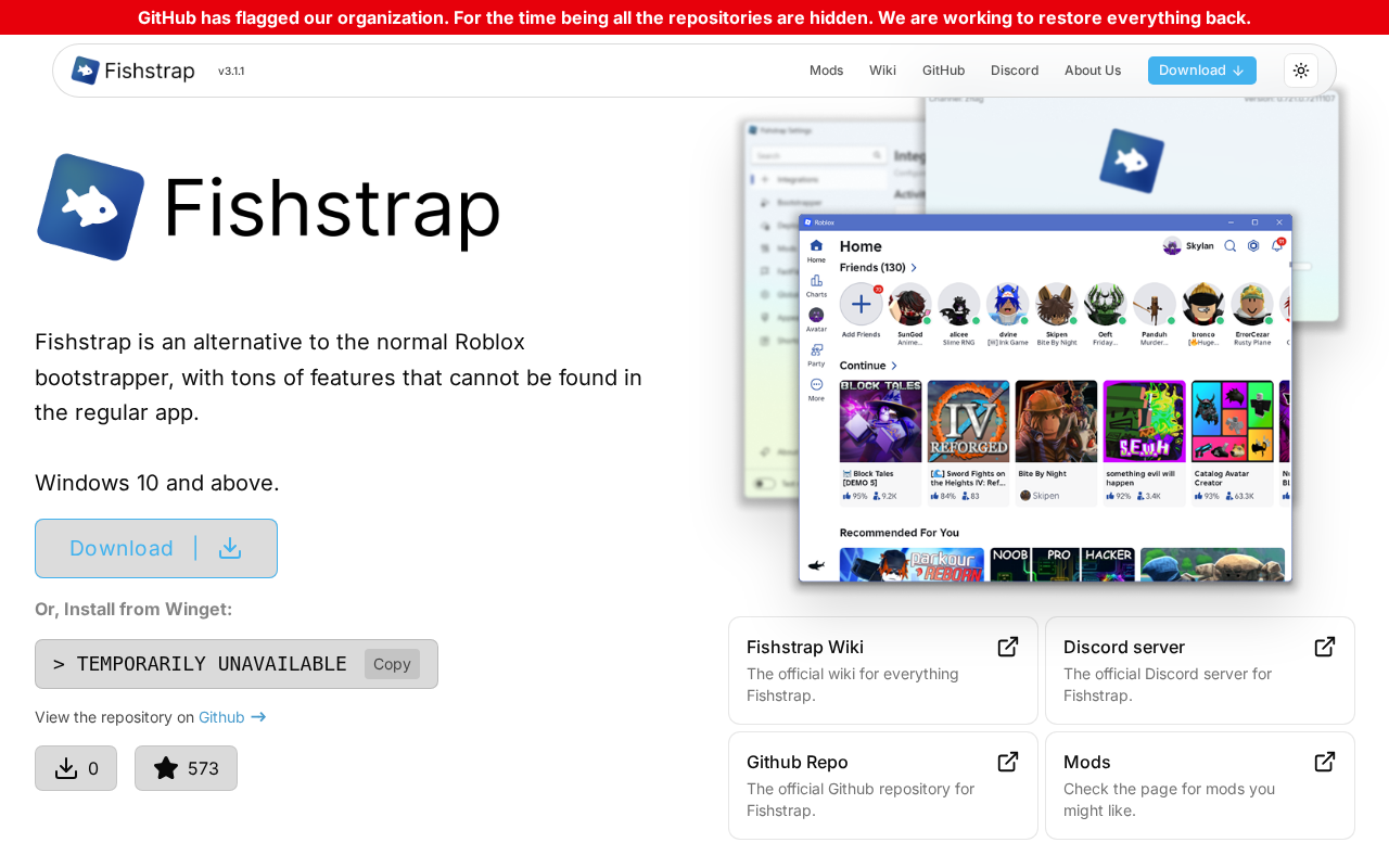 Screenshot of fishstrap.app