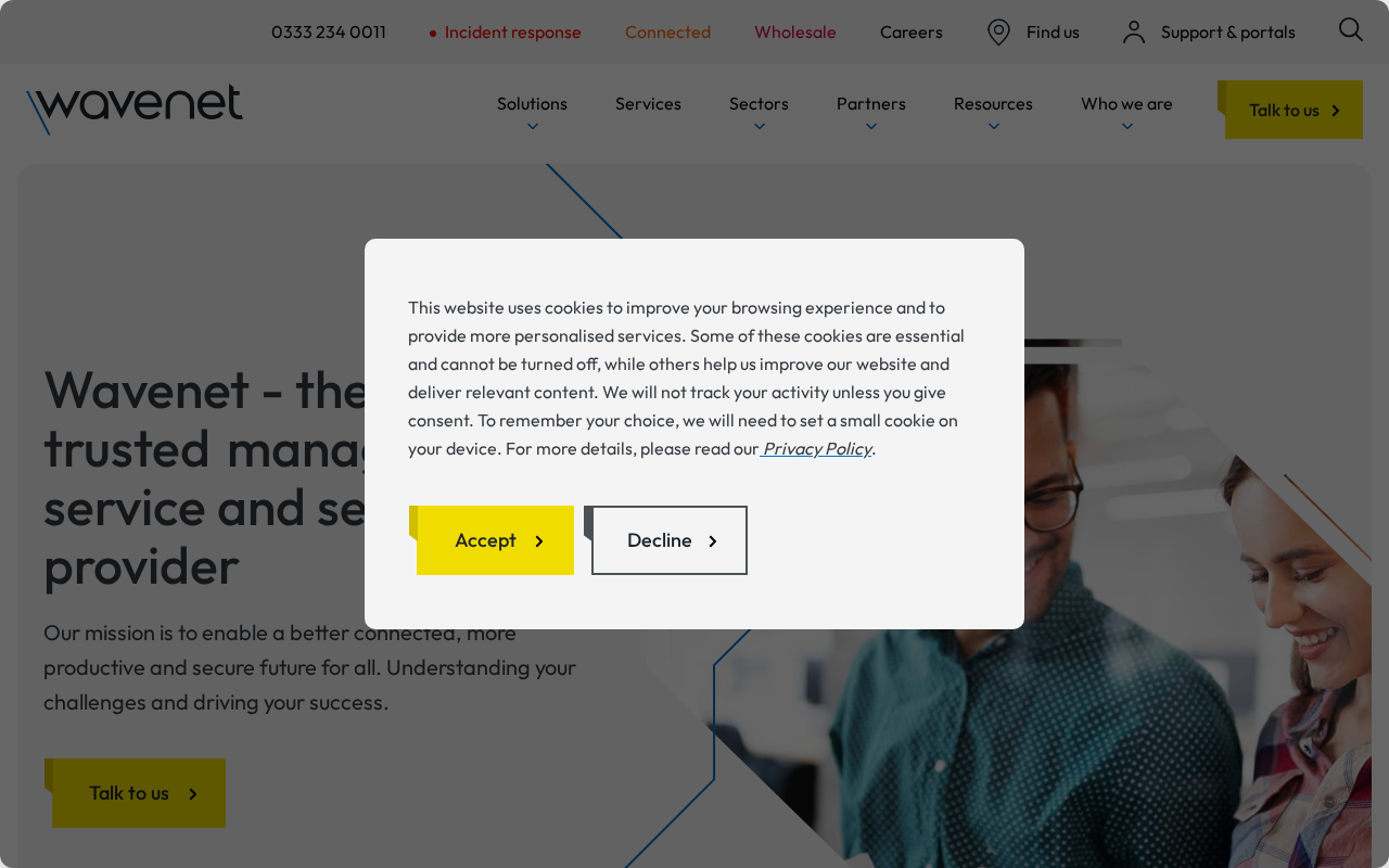 Screenshot of www.wavenet.co.uk