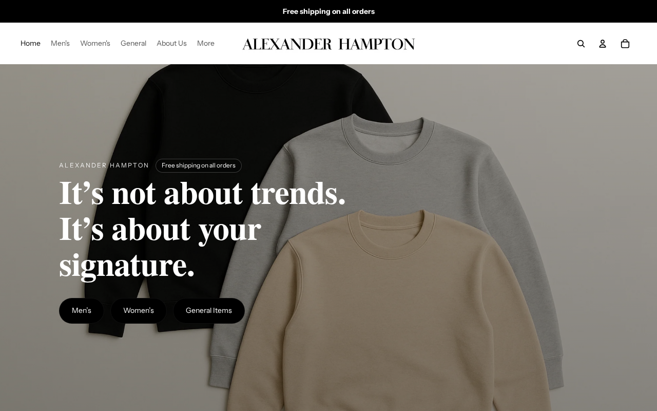 Captured page preview of alexander-hampton.com