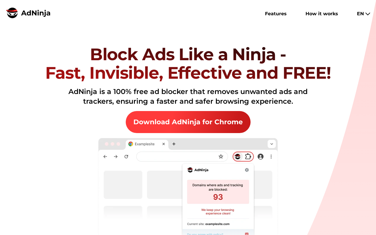 Screenshot of ad-ninja.net