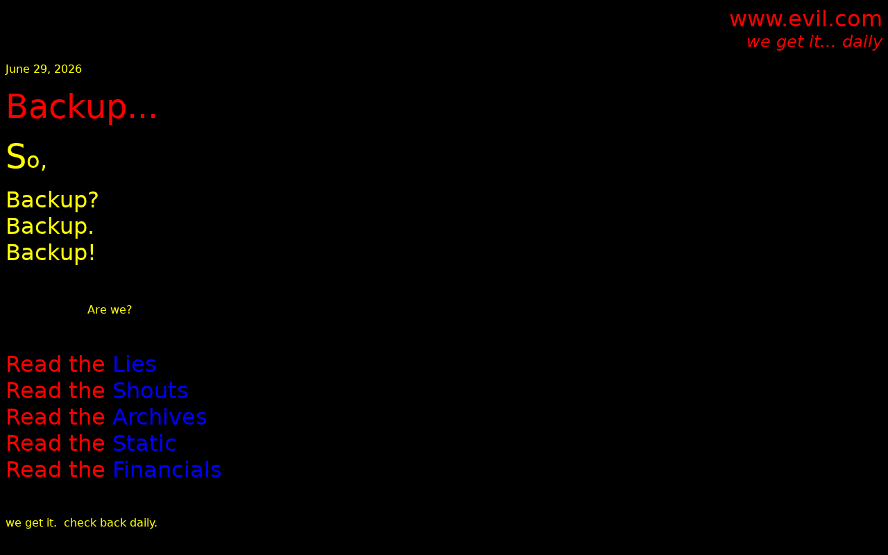 Screenshot of evil.com