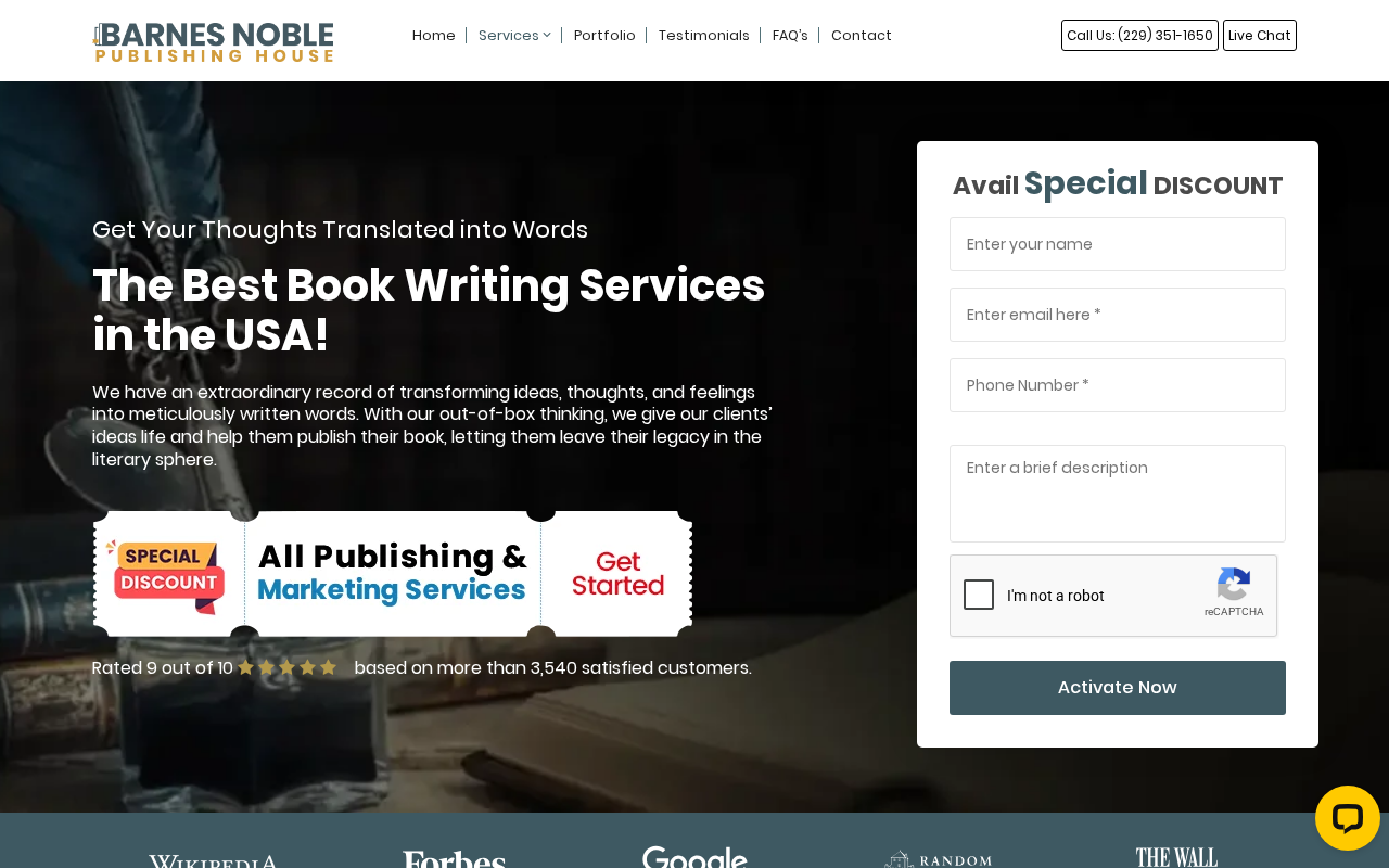 Screenshot of barnesandnoblepublicationshouse.com