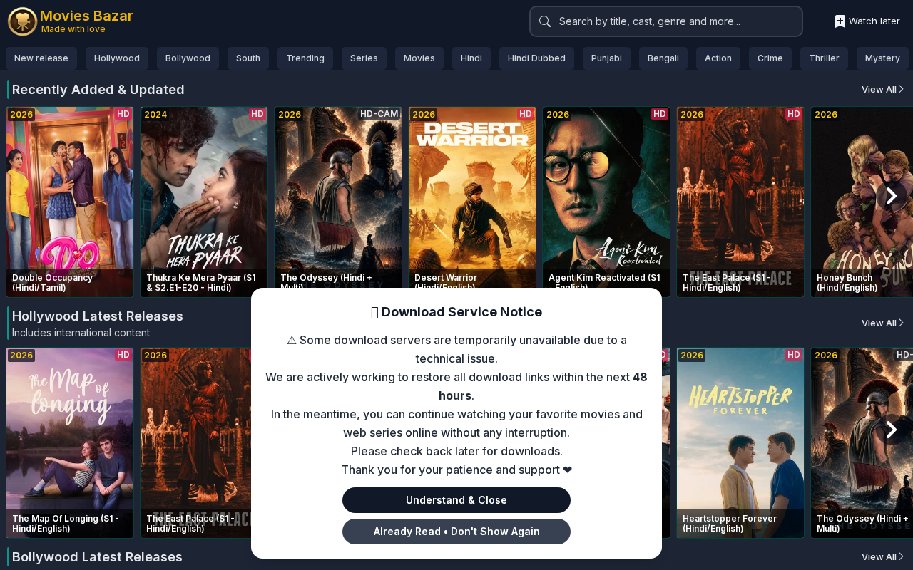 Screenshot of moviesbazar.tv