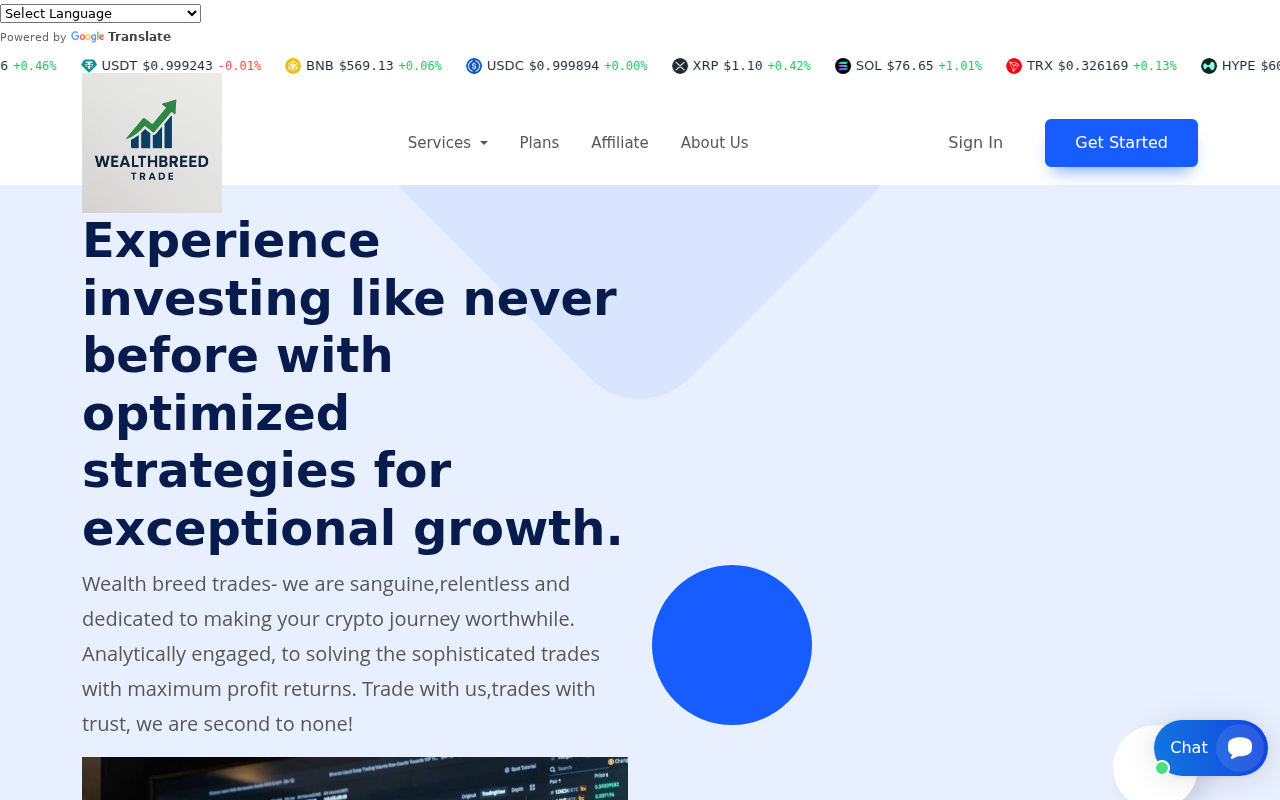 Captured page preview of wealthbreedtrade.com