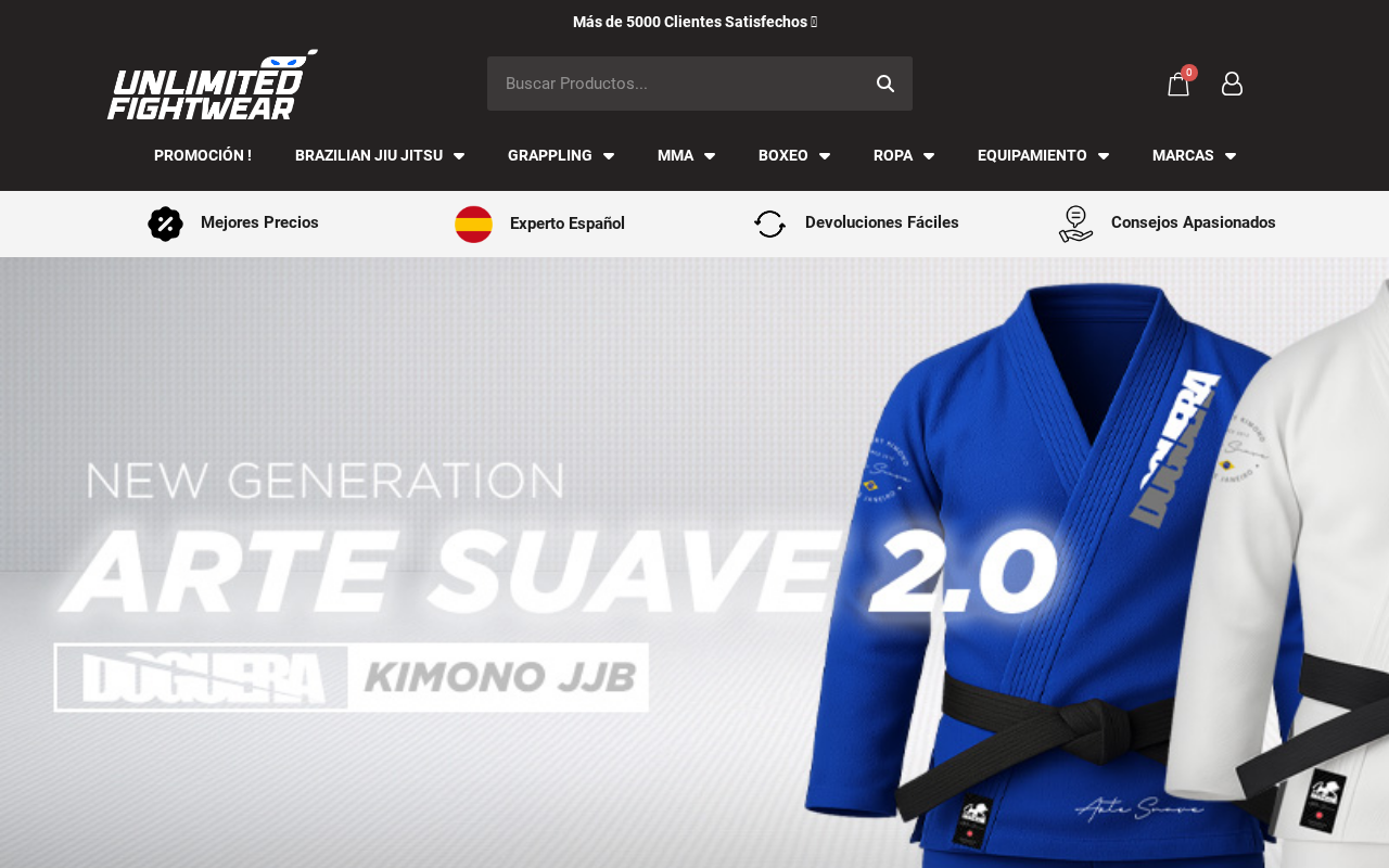 Screenshot of unlimitedfightwear.com
