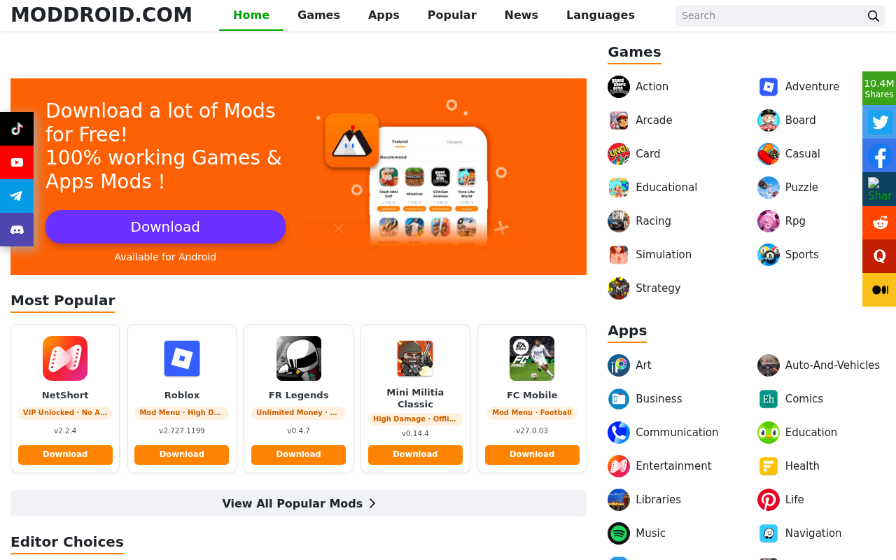 Screenshot of moddroid.com