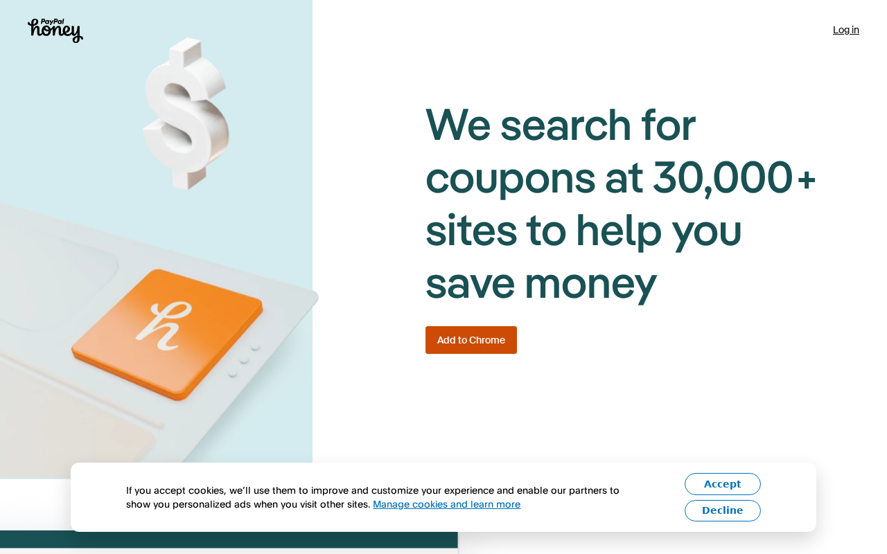 Screenshot of joinhoney.com