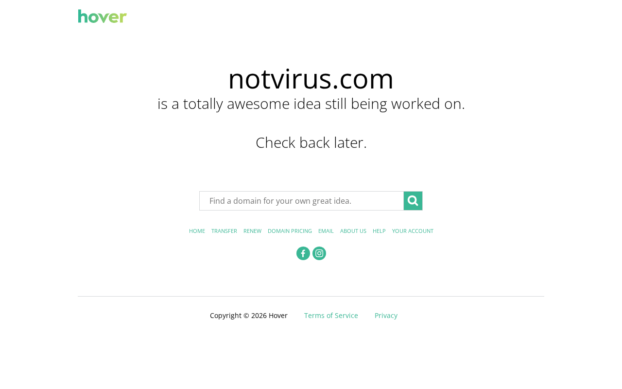 Captured page preview of notvirus.com
