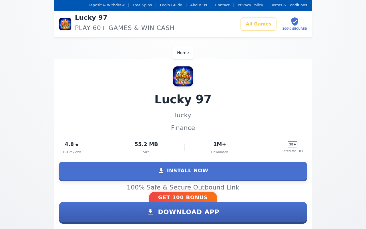 Screenshot of lucky97.com.pk