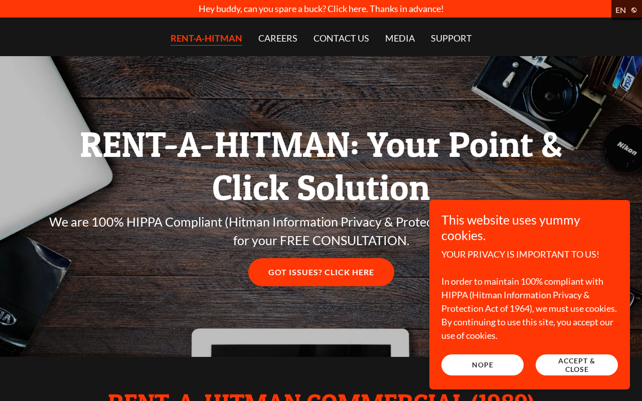 Screenshot of rentahitman.com