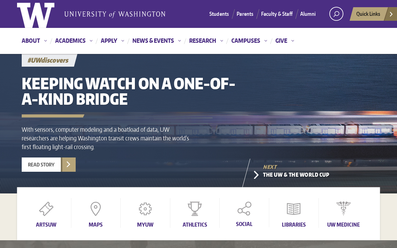 Screenshot of uw.edu