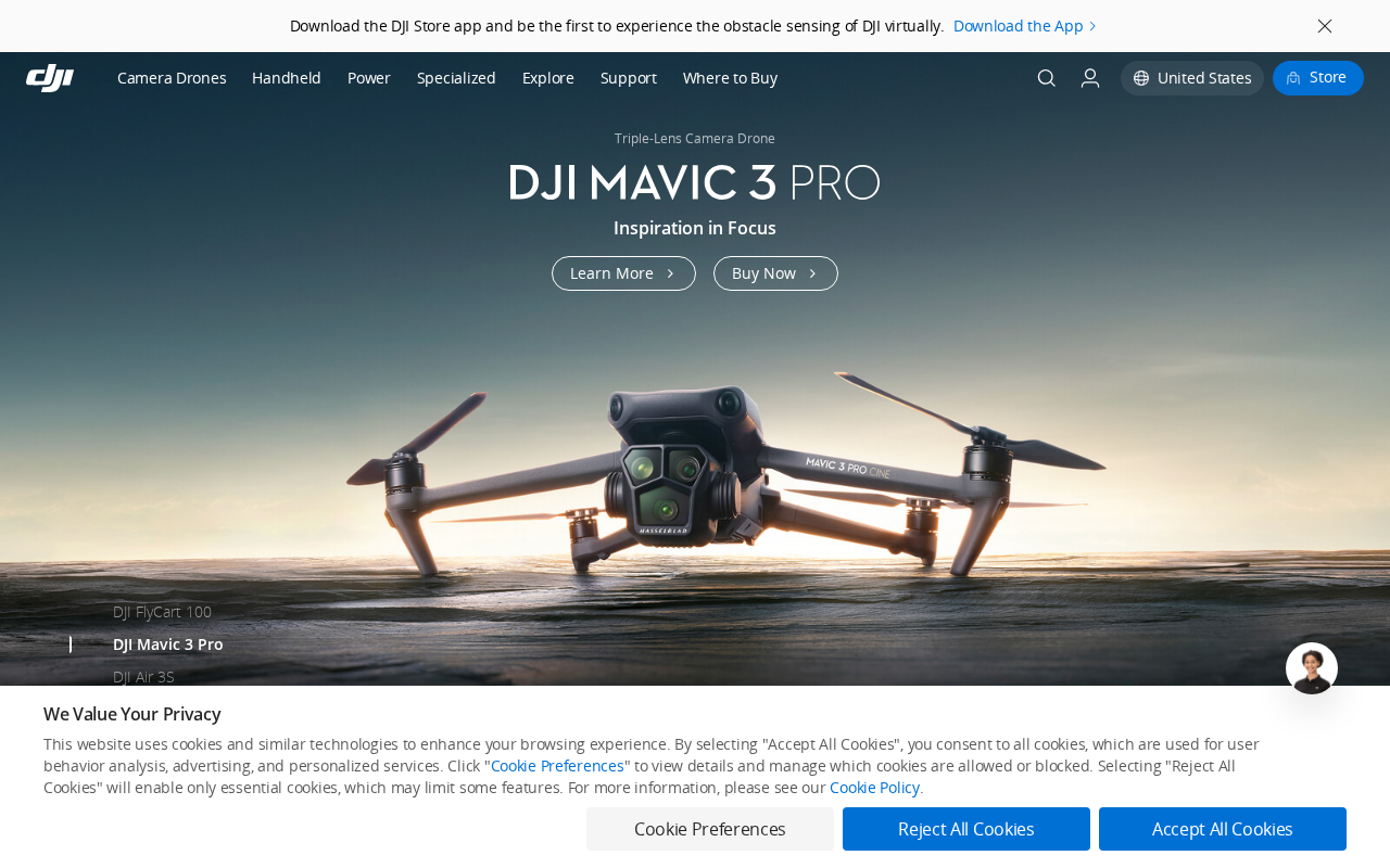 Screenshot of dji.com