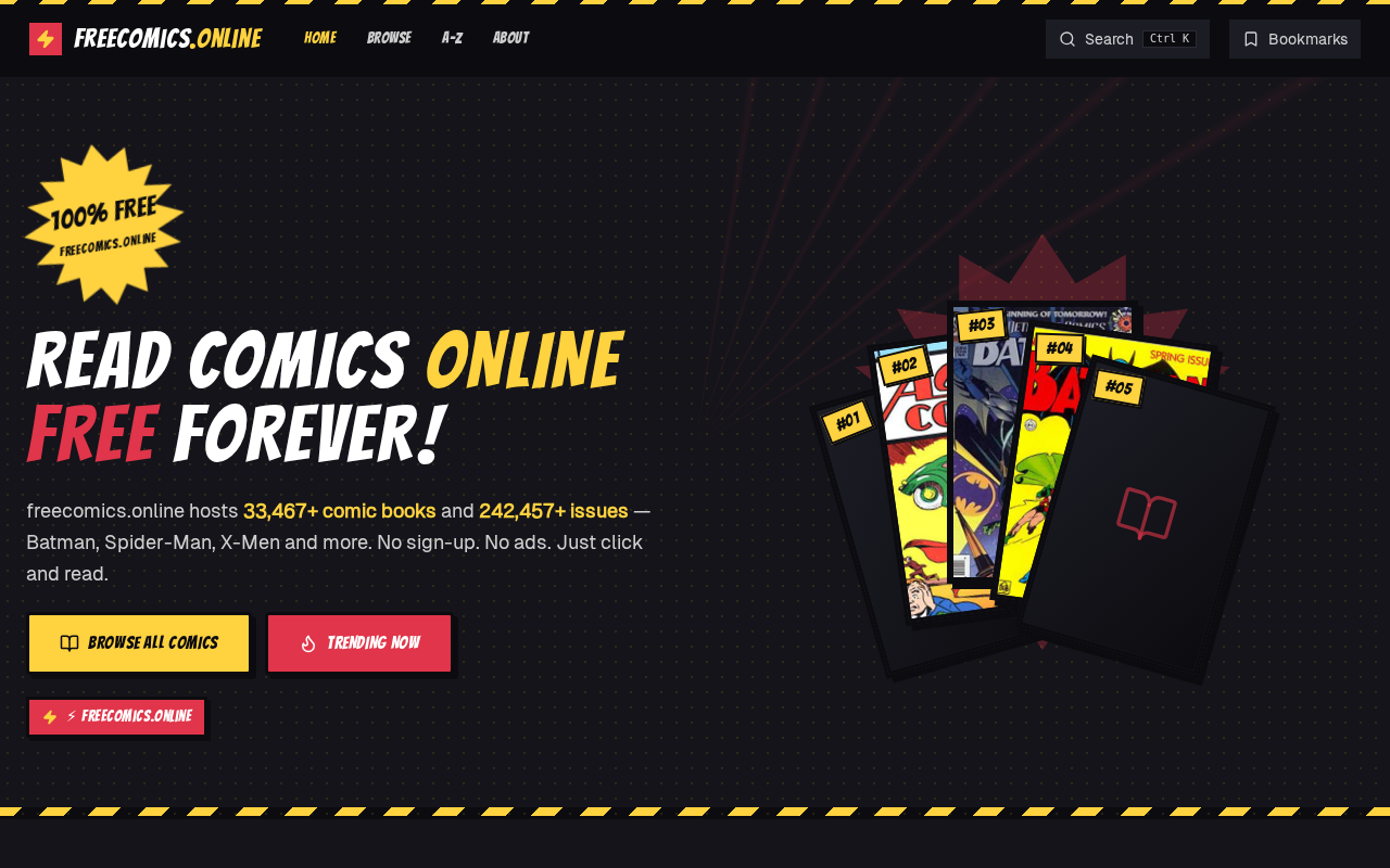 Screenshot of freecomics.online