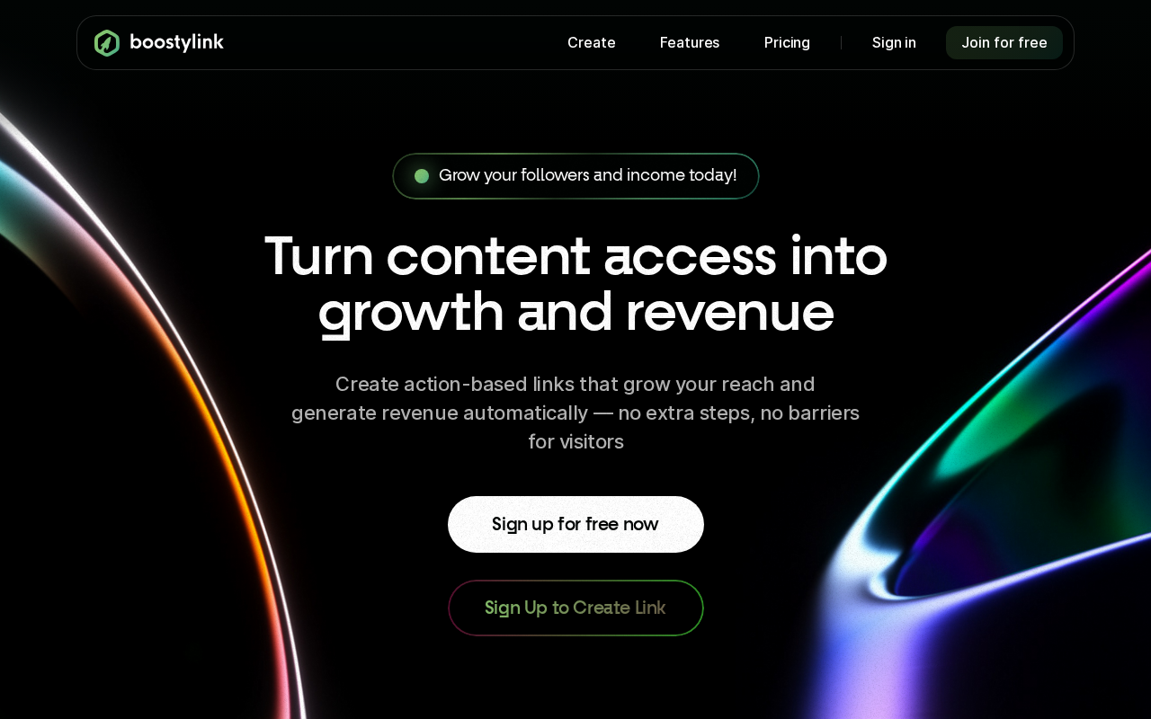 Screenshot of boostylink.com