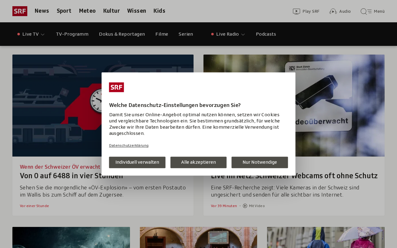 Screenshot of srf.ch