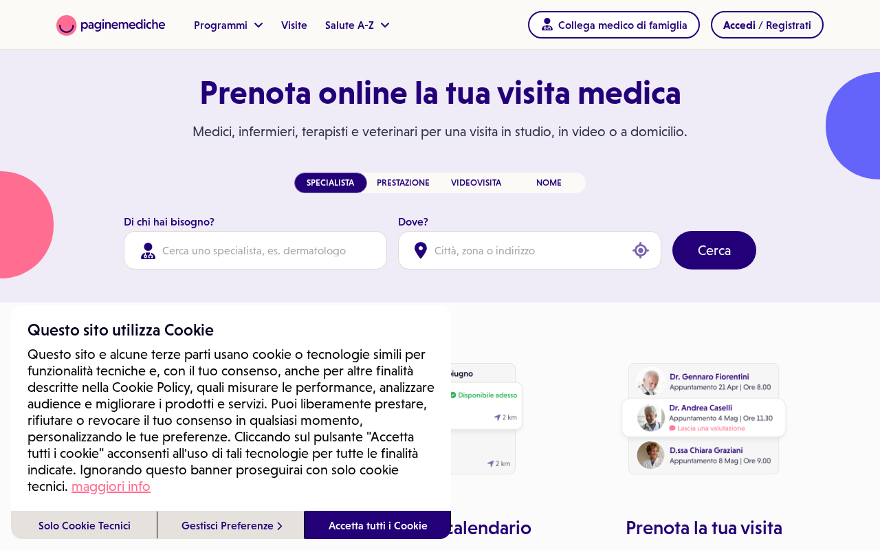 Screenshot of visitami.paginemediche.it