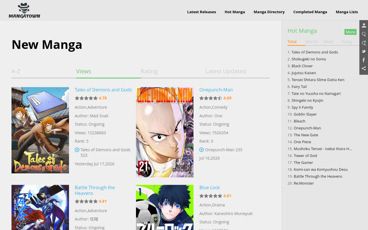 Captured page preview of sso.mangatown.com