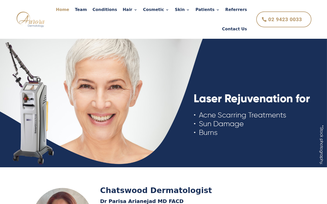 Screenshot of auroradermatology.com.au