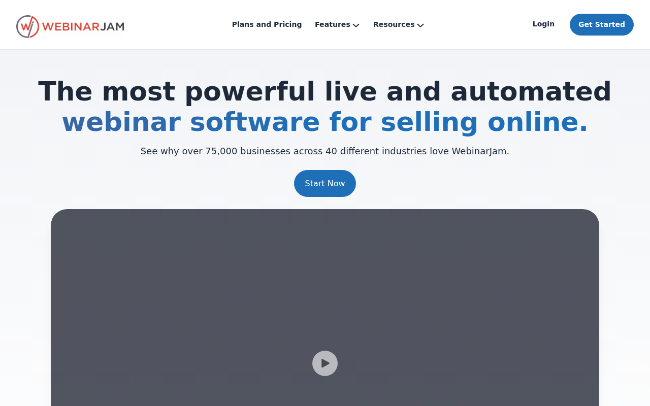 Screenshot of webinarjam.com