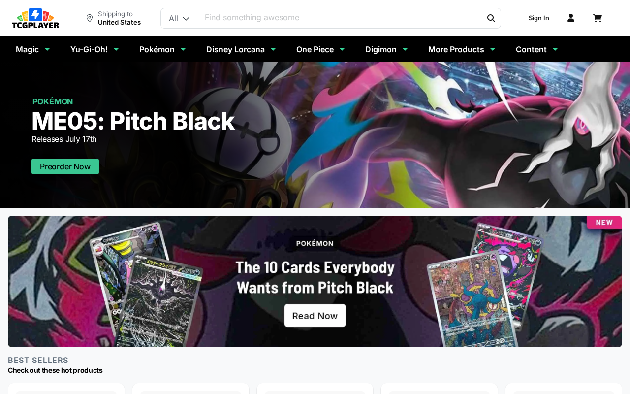 Screenshot of tcgplayer.com