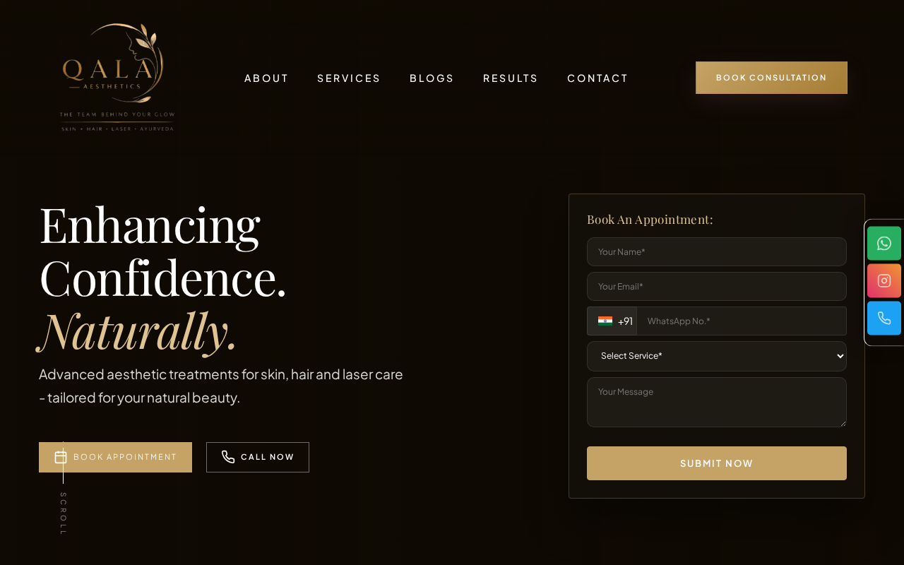 Screenshot of qalaaesthetics.com