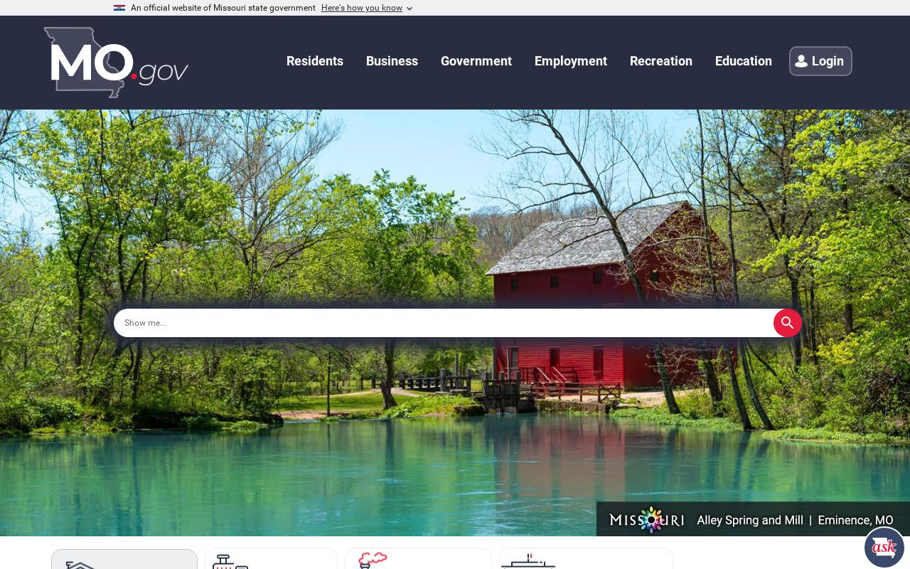 Screenshot of mo.gov