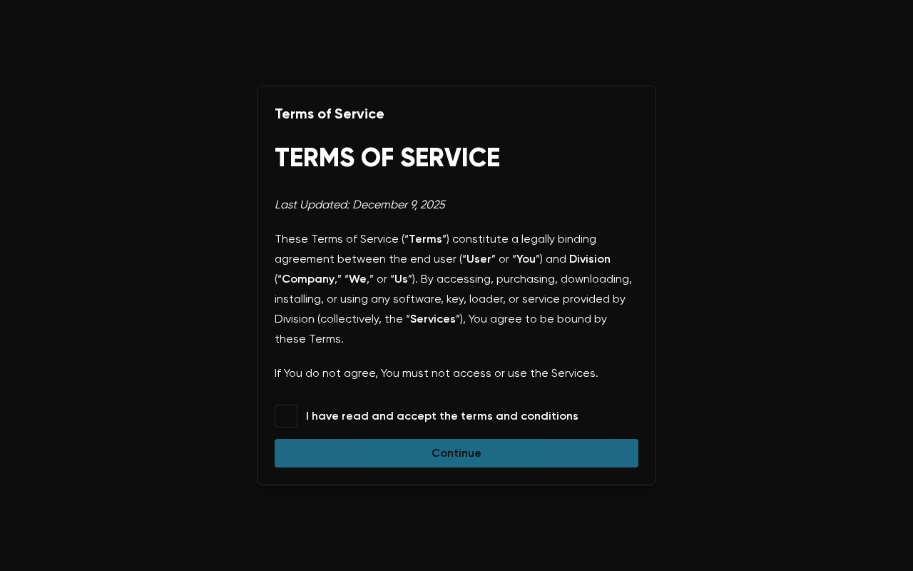 Screenshot of www.divisioncheats.com